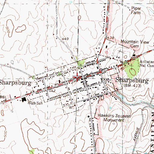 Topographic Map of Christ Reformed Church, MD