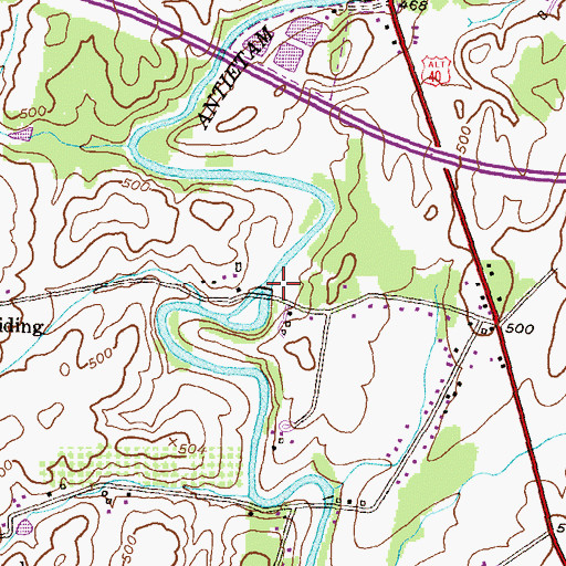 Topographic Map of Claggetts Mill (historical), MD