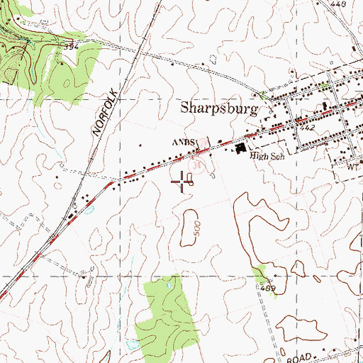 Topographic Map of Confederate Hills, MD