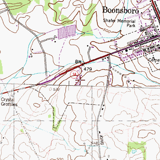 Topographic Map of Crestview, MD