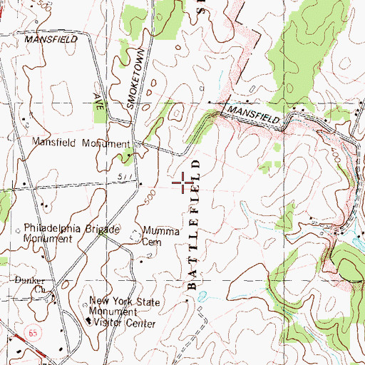 Topographic Map of East Woods (historical), MD