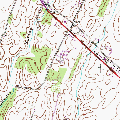 Topographic Map of El Rancho Mobile Home Park, MD