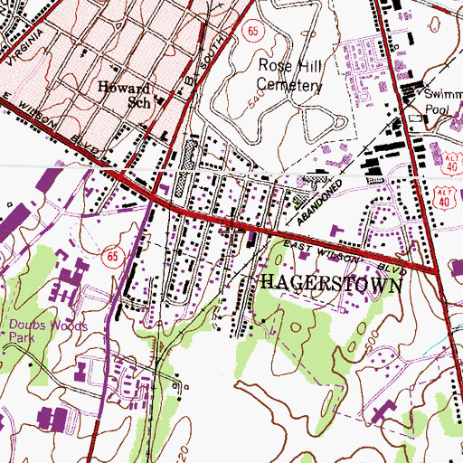 Topographic Map of Eldership Church of God, MD