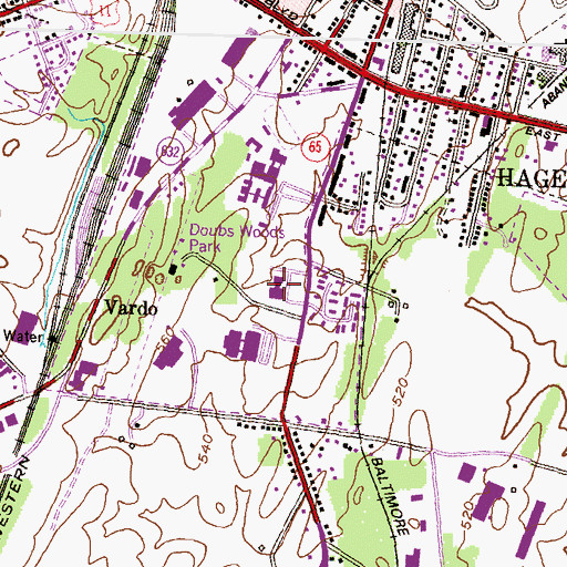 Topographic Map of Emma K Doub Elementary School, MD