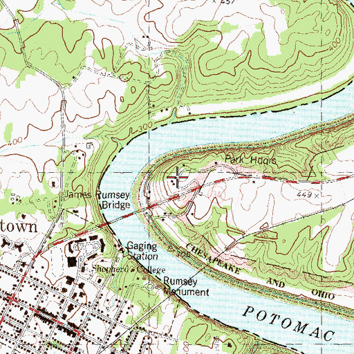 Topographic Map of Ferry Hill Plantation, MD