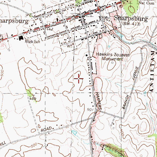 Topographic Map of Forge Hill Estates, MD