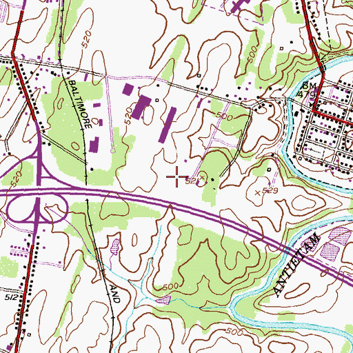 Topographic Map of Funkstown Community Park, MD