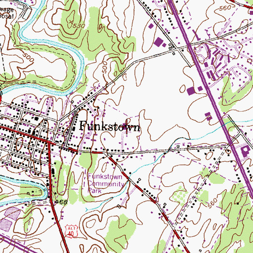 Topographic Map of Funkstown Elementary School, MD