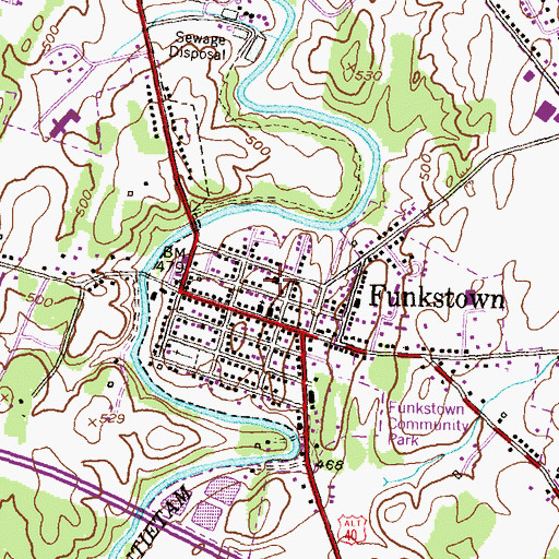 Topographic Map of Funkstown Public School (historical), MD