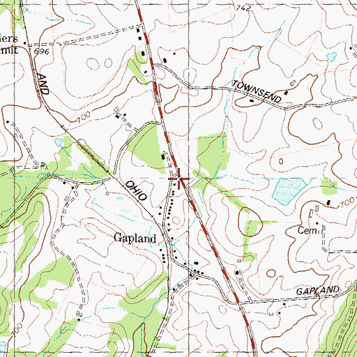 Topographic Map of Gapland Post Office, MD
