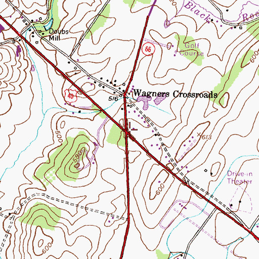 Topographic Map of Greenbrier Baptist Church, MD