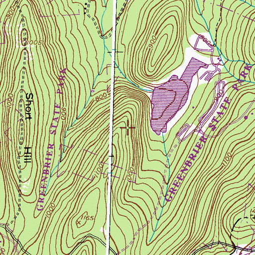 Topographic Map of Greenbrier State Park, MD