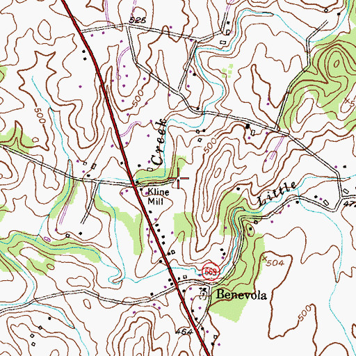 Topographic Map of Harmony Hill School (historical), MD