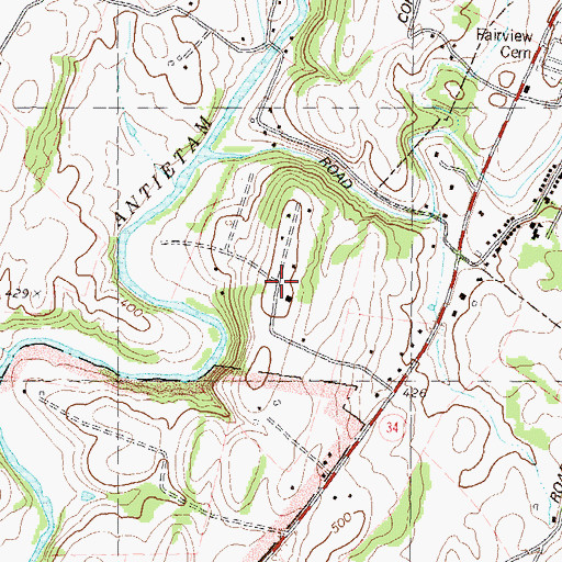 Topographic Map of Harvest Acres, MD