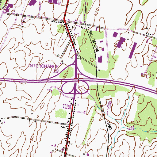 Topographic Map of Interchange 29, MD