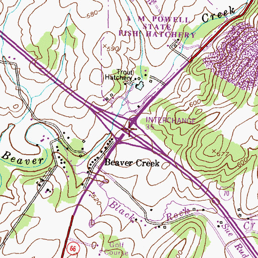 Topographic Map of Interchange 35, MD