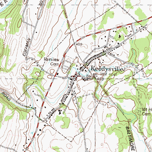 Topographic Map of Keedysville Post Office, MD