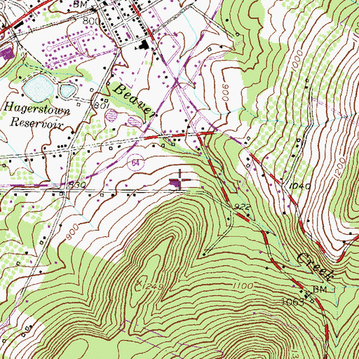 Topographic Map of Kemp Horn Vocational Center, MD