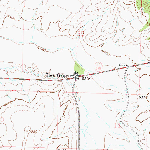 Topographic Map of Iles Grove, CO