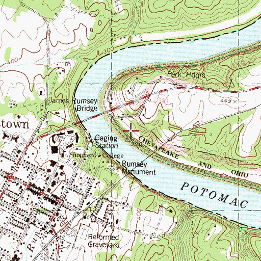 Topographic Map of Lock 38, MD