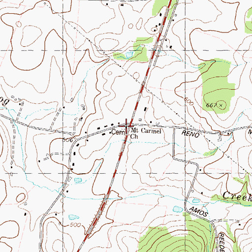Topographic Map of Mount Carmel Graveyard, MD