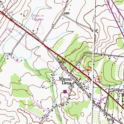 Topographic Map of Mount Lena United Brethren Church, MD
