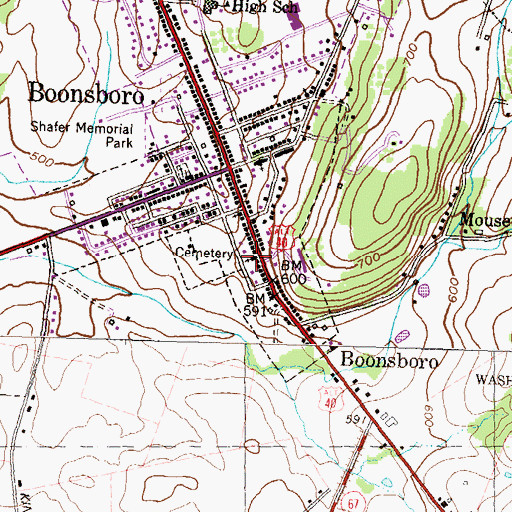 Topographic Map of Mount Nebo United Methodist Church, MD