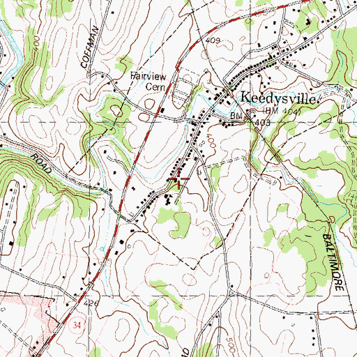Topographic Map of Mount Vernon Evangelical and Reformed Church, MD