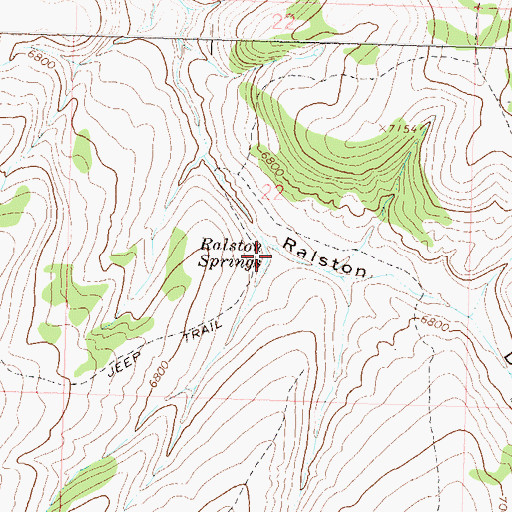 Topographic Map of Ralston Springs, CO