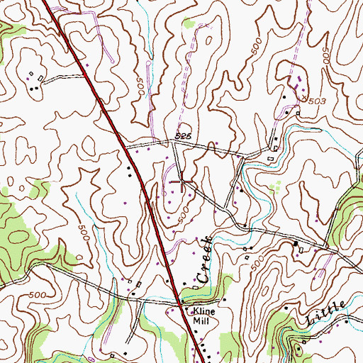 Topographic Map of Mountain View Estates, MD