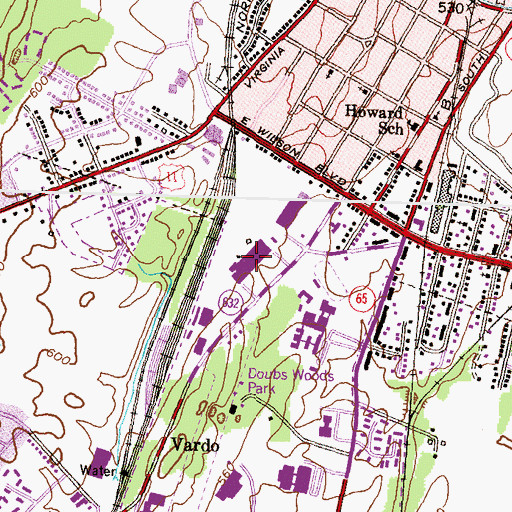Topographic Map of Nichols Plaza Shopping Center, MD