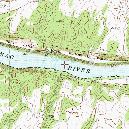 Topographic Map of Pack Horse Ford, MD