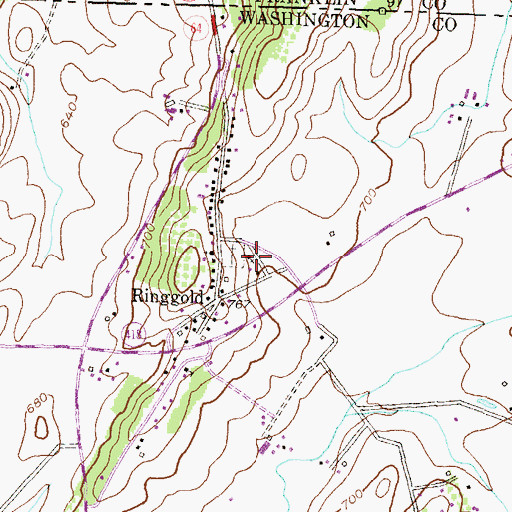 Topographic Map of Ringgold Church, MD