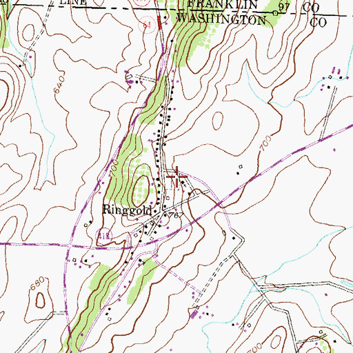 Topographic Map of Ringgold Graveyard, MD