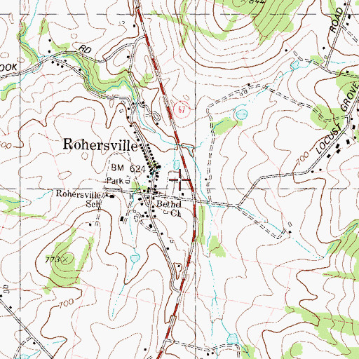 Topographic Map of Rohersville Cemetery, MD