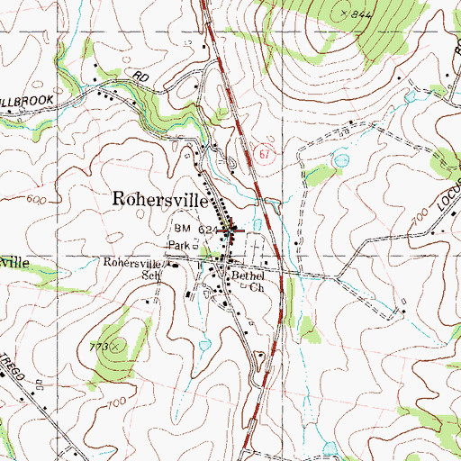 Topographic Map of Rohrersville Post Office, MD