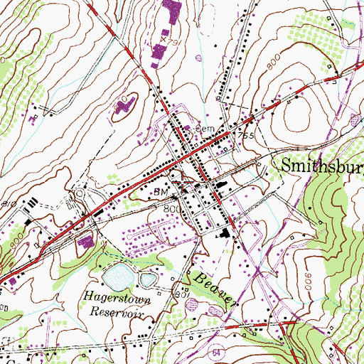 Topographic Map of Saint Anns Episcopal Church, MD