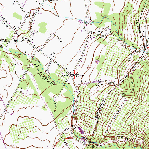 Topographic Map of Saint Paul Lutheran Church, MD