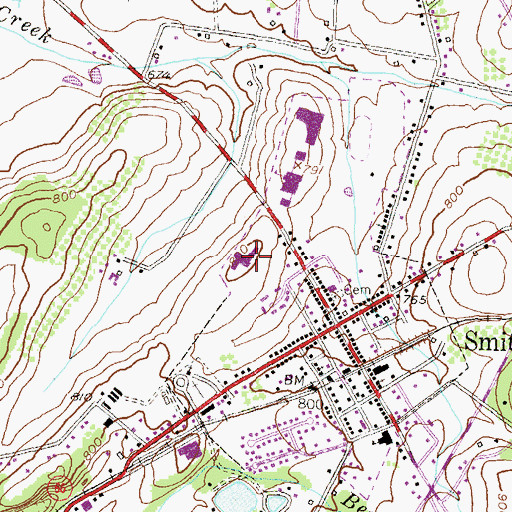 Topographic Map of Smithsburg Elementary School, MD