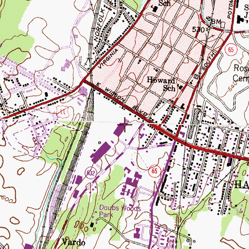 Topographic Map of South Hagerstown Shopping Center, MD