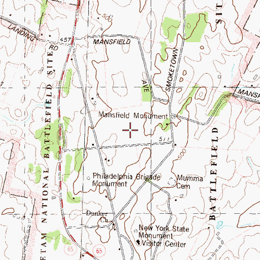 Topographic Map of The Cornfield, MD
