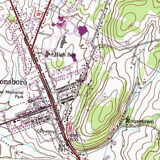 Topographic Map of Trinity Church of God, MD