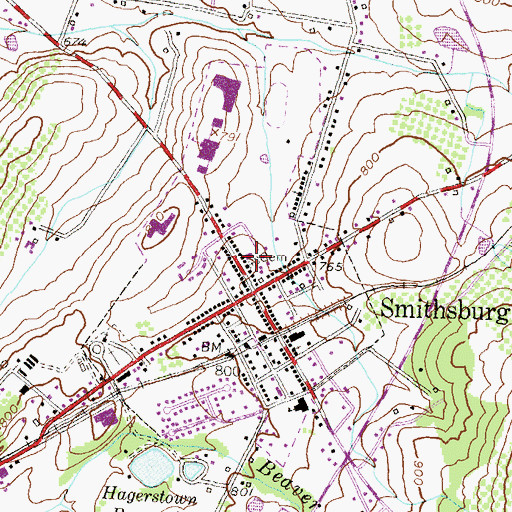 Topographic Map of Trinity Graveyard, MD