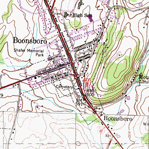 Topographic Map of Trinity Lutheran Church, MD