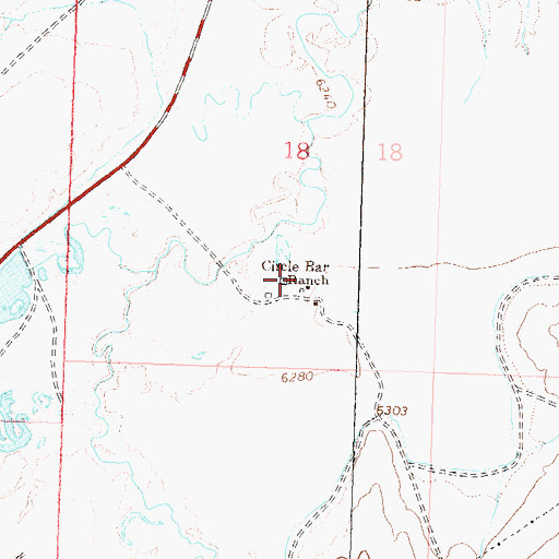 Topographic Map of Circle Bar Ranch, CO