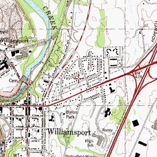 Topographic Map of Washington County, MD