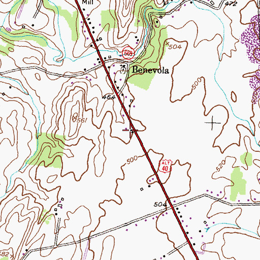 Topographic Map of Whitehouse Store (historical), MD