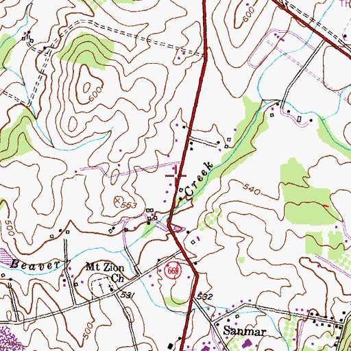 Topographic Map of Willow Brook Seventh Day Adventist Church, MD