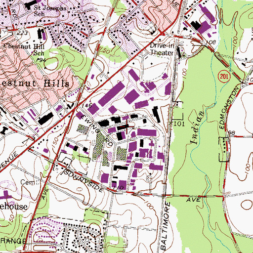 Topographic Map of Beltsville Industrial Center, MD