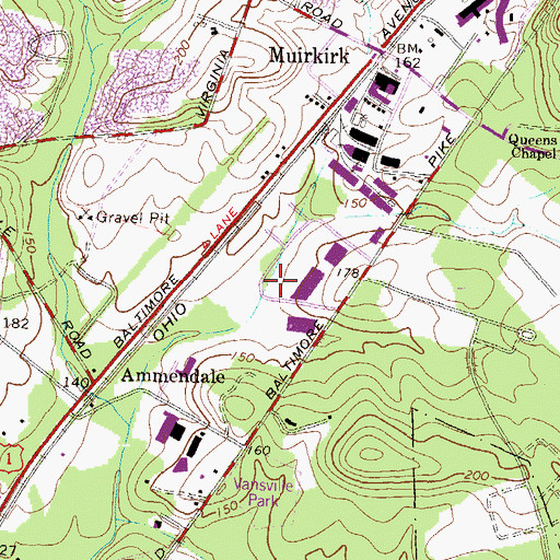 Topographic Map of Beltsville Industrial Park, MD